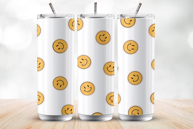 Smiley 20 Oz Tumbler Wrap Sublimation Design Sublimation MockupSvgVenue 