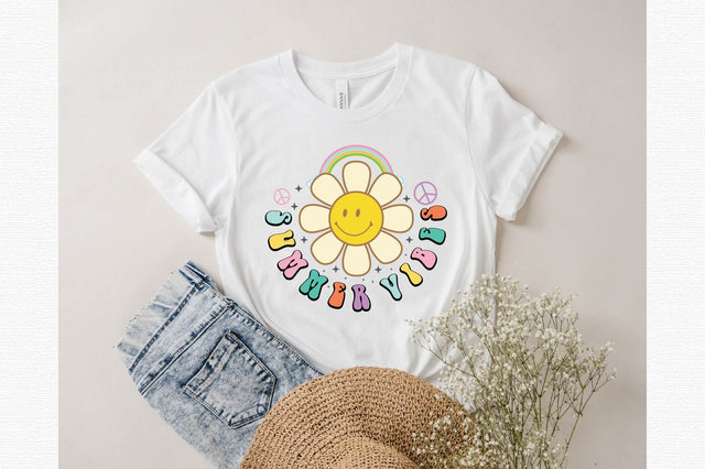 Smiley Daisy Retro Summer Sublimation SVG designartist 