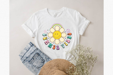 Smiley Daisy Retro Summer Sublimation SVG designartist 