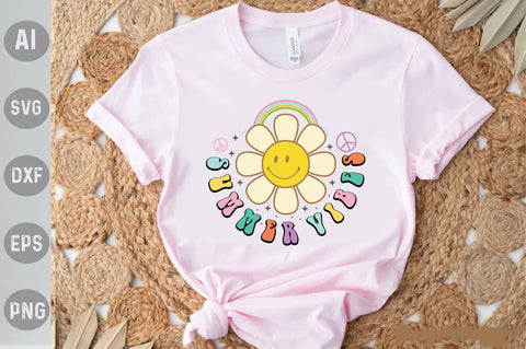 Smiley Daisy Retro Summer Sublimation SVG designartist 