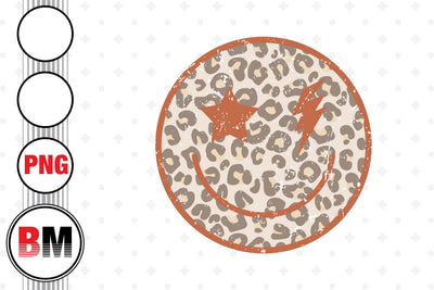 Smiley Face Leopard PNG Files Sublimation BMDesign 