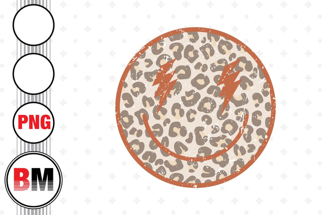 Smiley Face Leopard PNG Files Sublimation BMDesign 