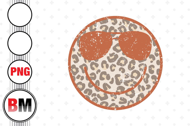 Smiley Face Leopard PNG Files Sublimation BMDesign 
