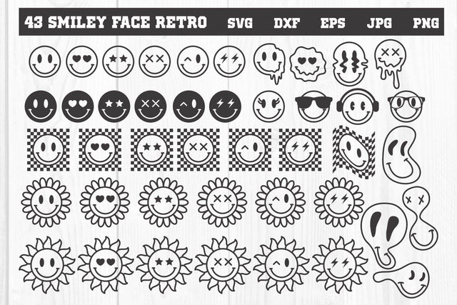 Smiley Face Retro svg, dxf, eps, png, jpg SVG dadan_pm 