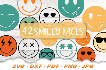 Smiley Face SVG | Retro Happy Face SVG Bundle SVG Cloud9Design 