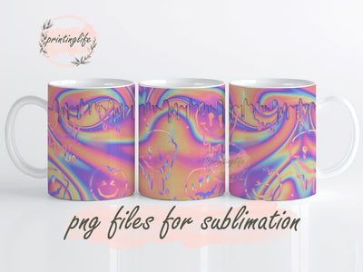 Smiley Sublimation Design, Smiley Face Mug sublimation designs, Smiley Face Mug Wrap Download Sublimation PrintingLife 