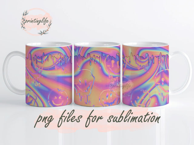 Smiley Sublimation Design, Smiley Face Mug sublimation designs, Smiley Face Mug Wrap Download Sublimation PrintingLife 