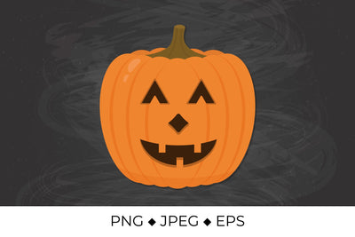 Smiling Halloween Pumpkin. Cute cartoon Jack-o'-Lantern sublimation Sublimation LaBelezoka 