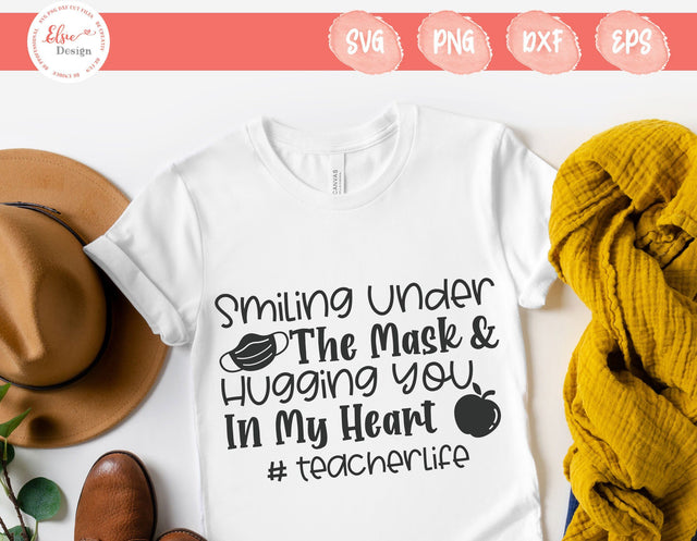 Smiling Under The Mask & Hugging You In My Heart - SVG, PNG, DXF, EPS SVG Elsie Loves Design 