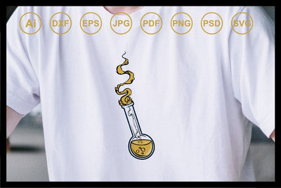 Smoked experiment laboratory glass design illustration SVG Leamsign Studio 
