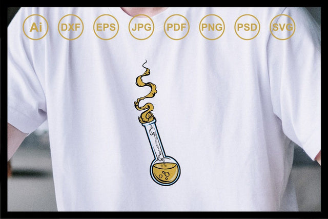 Smoked experiment laboratory glass design illustration SVG Leamsign Studio 