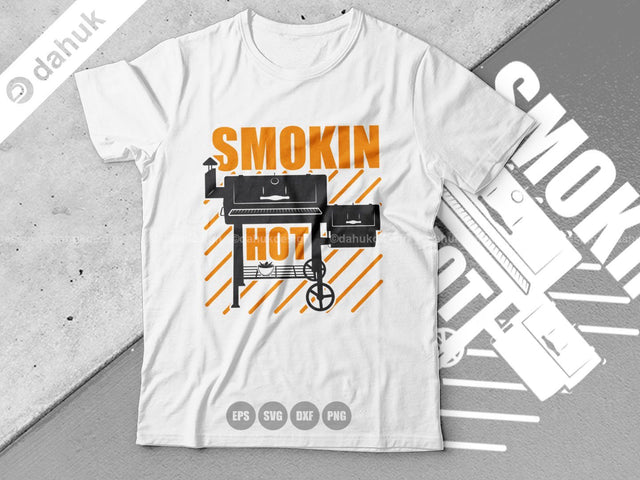 Smokin Hot SVG, Grilling svg, Smoker svg, Barbecue Grill svg, Cut file, for silhouette, Clipart cricut design space, vinyl cut files SVG dahukdesign 