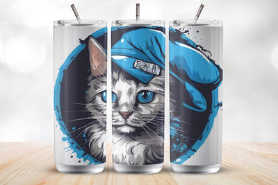 Smurf Cat 20 Oz Tumbler Wrap Sublimation Design Sublimation MockupSvgVenue 