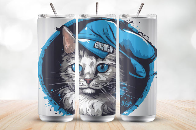 Smurf Cat 20 Oz Tumbler Wrap Sublimation Design Sublimation MockupSvgVenue 