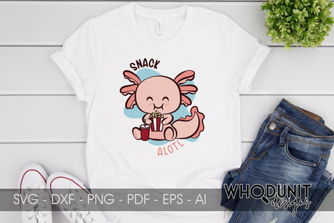 Snack Alotl SVG| Axolotl Cut File | Food Lover SVG Whodunit Designs 