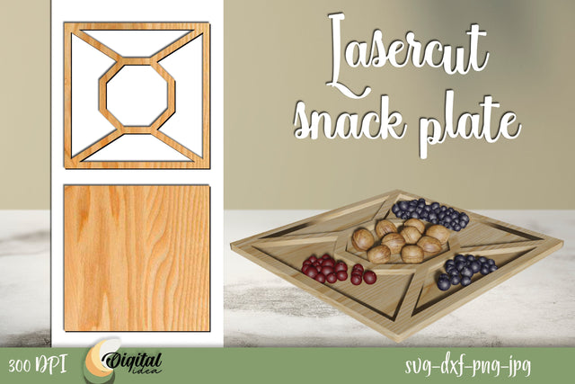 Snack Plates Laser Cut. Kitchen Decor Laser Cut. 3D Design. SVG Evgenyia Guschina 