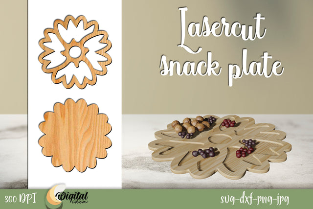 Snack Plates Laser Cut. Kitchen Decor Laser Cut. 3D Design. SVG Evgenyia Guschina 