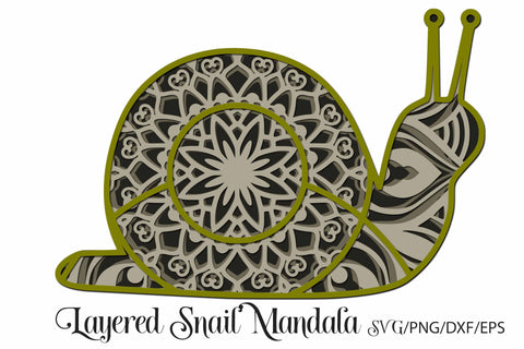 Snail Layered 3D Mandala SVG 3D Paper Digital Honeybee 