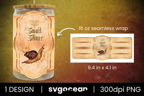 Snail Slime Can Glass PNG Sublimation SvgOcean 