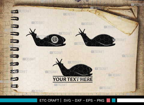 Snails Monogram, Snail Silhouette, Snail SVG, Snail, Sea Snail Svg, Snail Cricut Svg, SB00321 SVG ETC Craft 