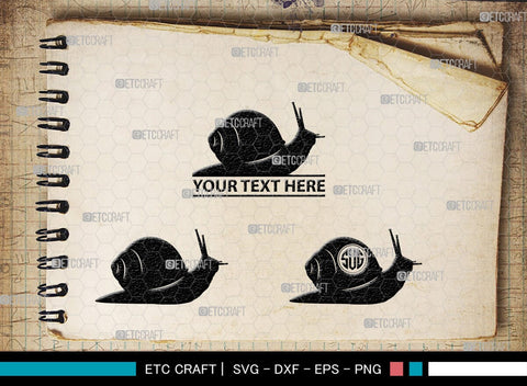 Snails Monogram, Snail Silhouette, Snail SVG, Snail, Sea Snail Svg, Snail Cricut Svg, SB00321 SVG ETC Craft 