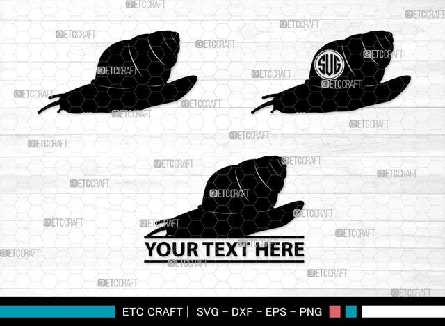 Snails Monogram, Snail Silhouette, Snail SVG, Snail, Sea Snail Svg, Snail Cricut Svg, SB00321 SVG ETC Craft 
