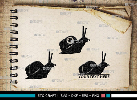 Snails Monogram, Snail Silhouette, Snail SVG, Snail, Sea Snail Svg, Snail Cricut Svg, SB00321 SVG ETC Craft 