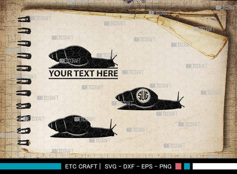 Snails Monogram, Snail Silhouette, Snail SVG, Snail, Sea Snail Svg, Snail Cricut Svg, SB00321 SVG ETC Craft 