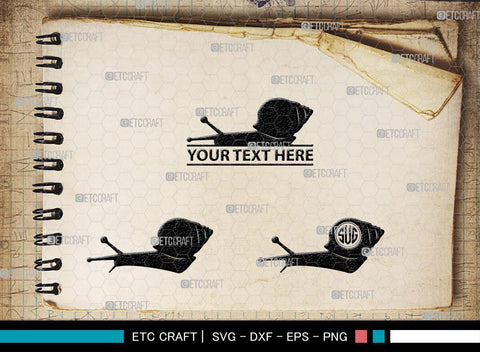 Snails Monogram, Snail Silhouette, Snail SVG, Snail, Sea Snail Svg, Snail Cricut Svg, SB00321 SVG ETC Craft 