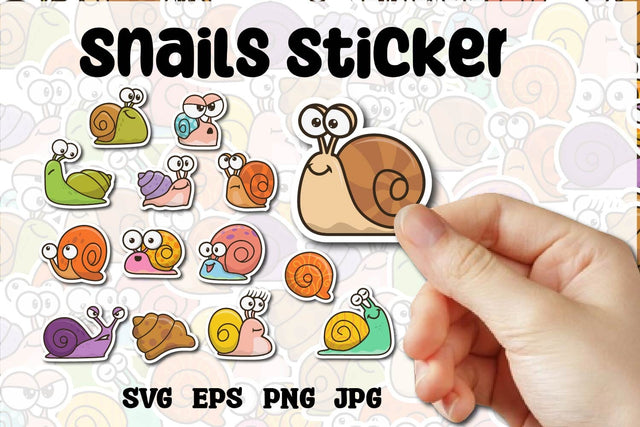 Snails sticker printable clipart SVG dadan_pm 
