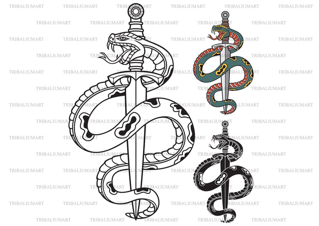 Snake and Knife SVG TribaliumArtSF 