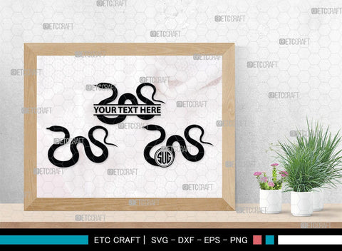 Snake Monogram, Snake Silhouette, Snake SVG, Serpent Svg, Viper Snake Svg, Cobra Svg, Snake Reptile Svg, SB00322 SVG ETC Craft 