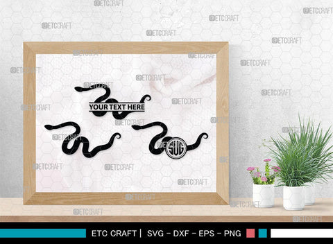 Snake Monogram, Snake Silhouette, Snake SVG, Serpent Svg, Viper Snake Svg, Cobra Svg, Snake Reptile Svg, SB00322 SVG ETC Craft 
