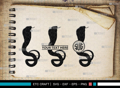 Snake Monogram, Snake Silhouette, Snake SVG, Serpent Svg, Viper Snake Svg, Cobra Svg, Snake Reptile Svg, SB00322 SVG ETC Craft 