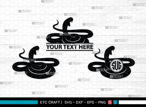 Snake Monogram, Snake Silhouette, Snake SVG, Serpent Svg, Viper Snake Svg, Cobra Svg, Snake Reptile Svg, SB00322 SVG ETC Craft 