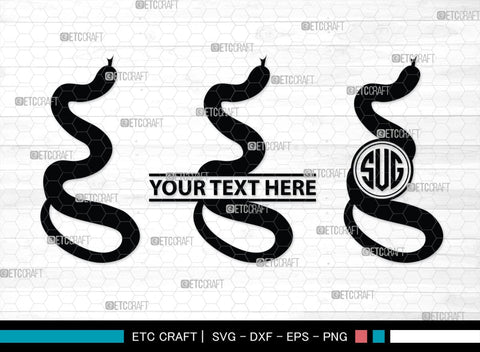Snake Monogram, Snake Silhouette, Snake SVG, Serpent Svg, Viper Snake Svg, Cobra Svg, Snake Reptile Svg, SB00322 SVG ETC Craft 