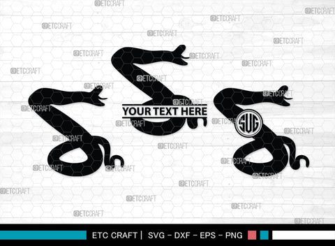 Snake Monogram, Snake Silhouette, Snake SVG, Serpent Svg, Viper Snake Svg, Cobra Svg, Snake Reptile Svg, SB00322 SVG ETC Craft 