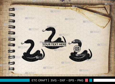 Snake Monogram, Snake Silhouette, Snake SVG, Serpent Svg, Viper Snake Svg, Cobra Svg, Snake Reptile Svg, SB00322 SVG ETC Craft 