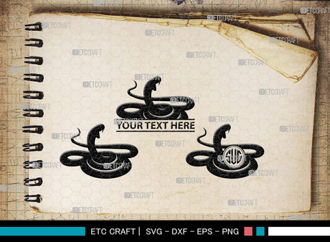 Snake Monogram, Snake Silhouette, Snake SVG, Serpent Svg, Viper Snake Svg, Cobra Svg, Snake Reptile Svg, SB00322 SVG ETC Craft 