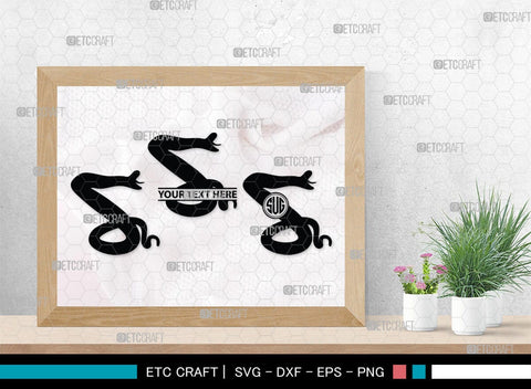 Snake Monogram, Snake Silhouette, Snake SVG, Serpent Svg, Viper Snake Svg, Cobra Svg, Snake Reptile Svg, SB00322 SVG ETC Craft 
