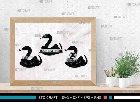 Snake Monogram, Snake Silhouette, Snake SVG, Serpent Svg, Viper Snake Svg, Cobra Svg, Snake Reptile Svg, SB00322 SVG ETC Craft 
