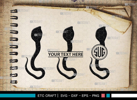 Snake Monogram, Snake Silhouette, Snake SVG, Serpent Svg, Viper Snake Svg, Cobra Svg, Snake Reptile Svg, SB00322 SVG ETC Craft 