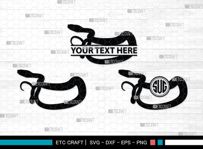 Snake Monogram, Snake Silhouette, Snake SVG, Serpent Svg, Viper Snake Svg, Cobra Svg, Snake Reptile Svg, SB00322 SVG ETC Craft 