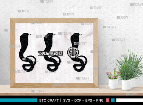 Snake Monogram, Snake Silhouette, Snake SVG, Serpent Svg, Viper Snake Svg, Cobra Svg, Snake Reptile Svg, SB00322 SVG ETC Craft 