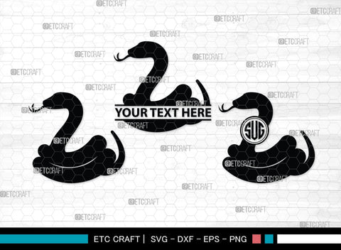 Snake Monogram, Snake Silhouette, Snake SVG, Serpent Svg, Viper Snake Svg, Cobra Svg, Snake Reptile Svg, SB00322 SVG ETC Craft 