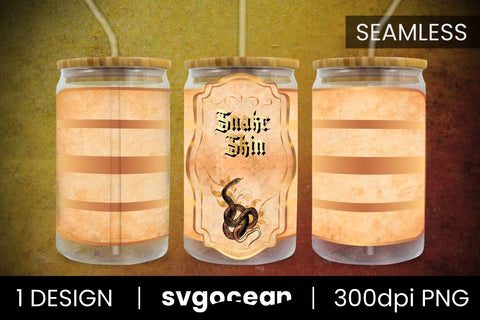 Snake Skin Can Glass PNG Sublimation SvgOcean 