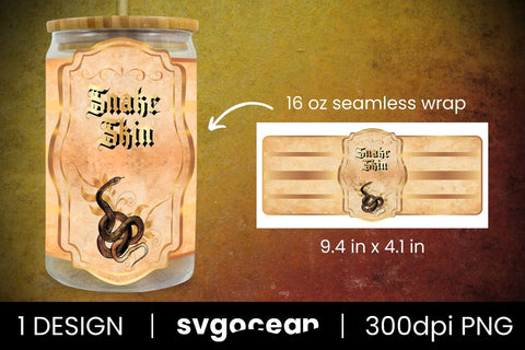 Snake Skin Can Glass PNG Sublimation SvgOcean 