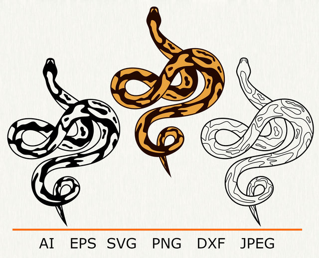 Snake svg, Ball python svg silhouette, Snake clipart SVG AnastasiyaArtDesign 
