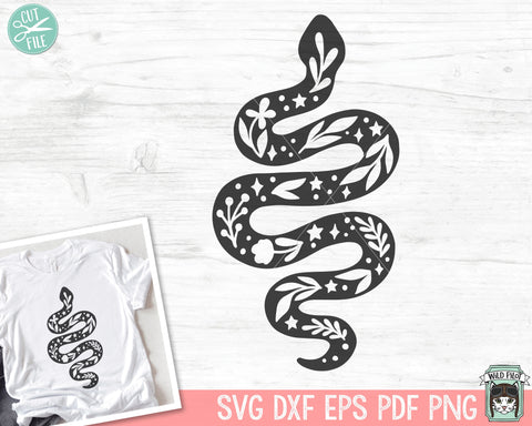 Snake SVG file, Reptile SVG, Snake PNG, Snake Clipart, Mystical svg, Snake Leaves svg, Tattoo Svg, Reptile png, Tattoo png, Tattoo Clipart SVG Wild Pilot 