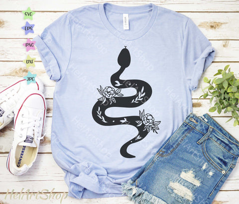 Snake SVG, Floral Snake SVG, Boho svg SVG _HelArtShop_ 